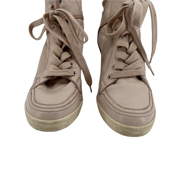 Hogan Rebel Natural 90MM Calfskin Wedge Sneakers 38 1/2 Women's - Picture 5 of 13